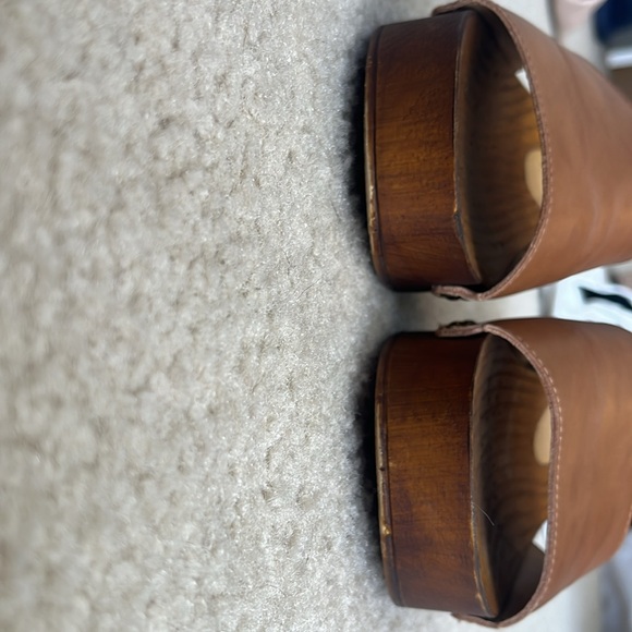 Crown Vintage Wooden Heeled Summer Slide Sandals Size 8 - Picture 3 of 7